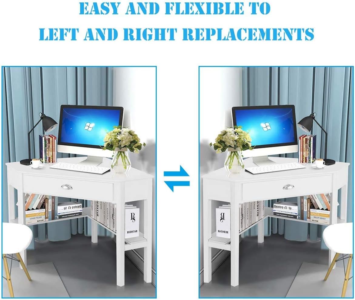 Compact Writing Desk with Storage Shelf – Modern Computer Workstation for Home Office