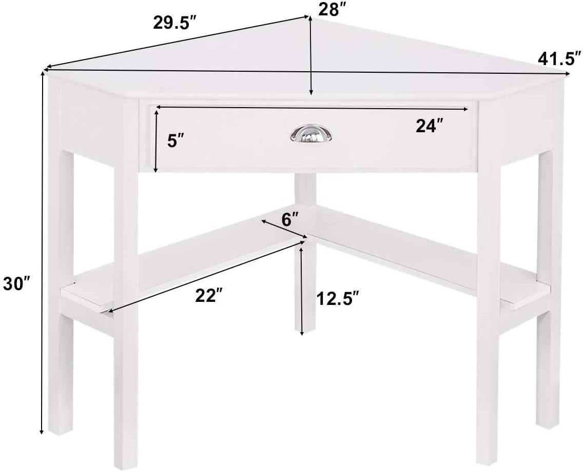 Compact Writing Desk with Storage Shelf – Modern Computer Workstation for Home Office