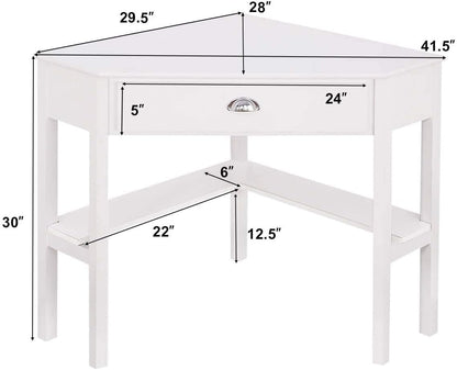 Compact Writing Desk with Storage Shelf – Modern Computer Workstation for Home Office