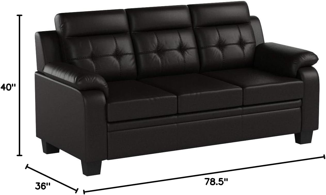 Contemporary Faux Leather Sofa with Adjustable Recliners – Comfortable 3-Seater for Living Room & Home Lounge