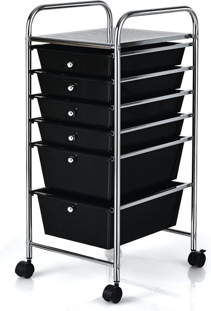 Rolling Storage Cart with 6 Drawers