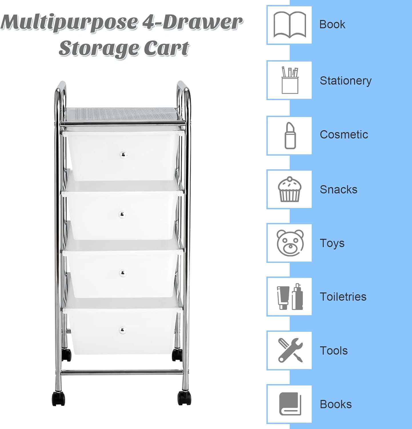 4-Drawer Multipurpose Storage Organizer – Keep Your Space Tidy & Stylish