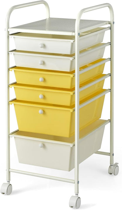 Rolling Storage Cart with 6 Drawers