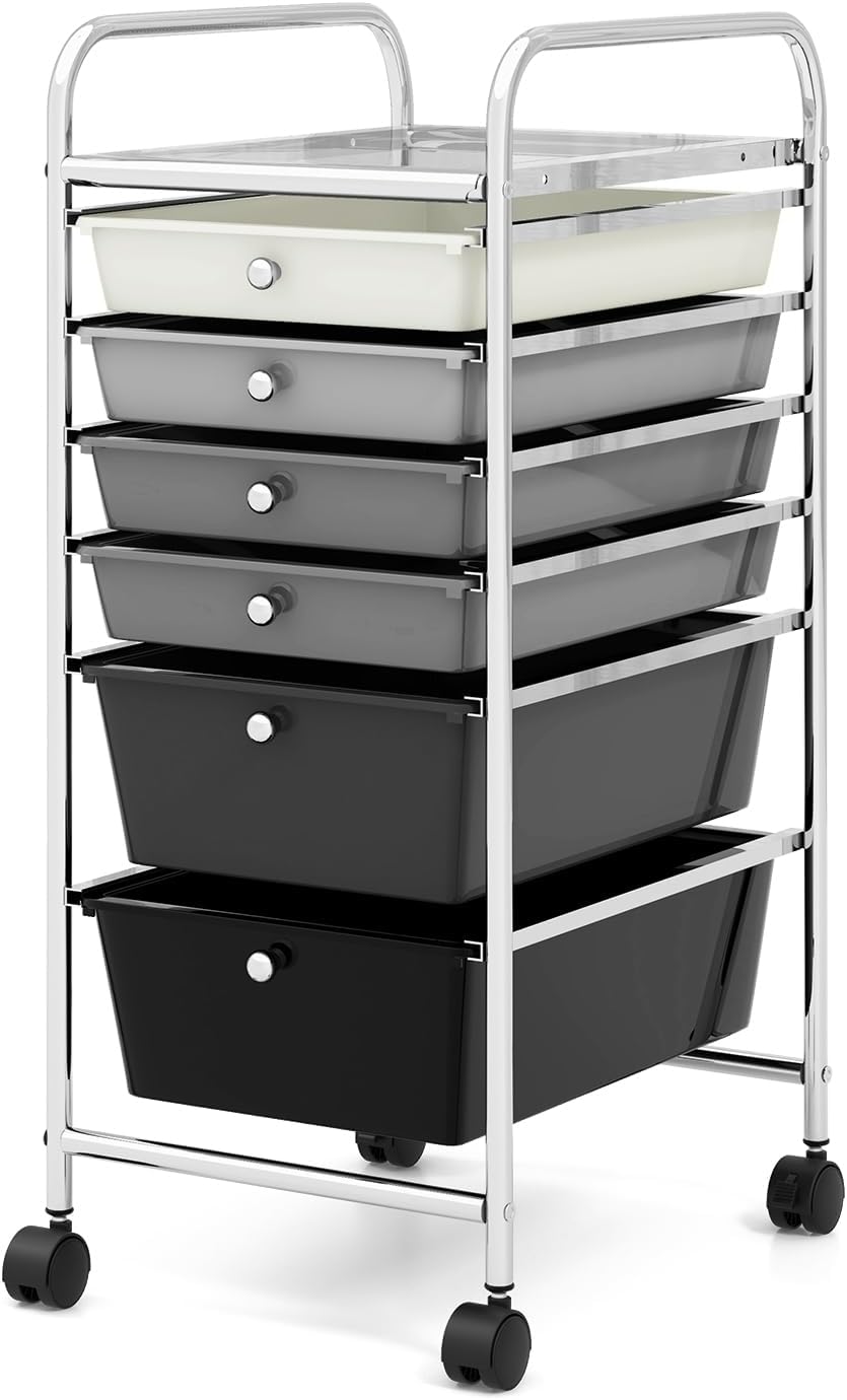 Rolling Storage Cart with 6 Drawers
