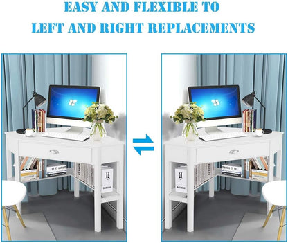 Compact Writing Desk with Storage Shelf – Modern Computer Workstation for Home Office