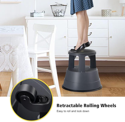 2-Step Rolling Step Stool – Sturdy, Portable & Multi-Purpose