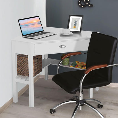 Compact Writing Desk with Storage Shelf – Modern Computer Workstation for Home Office