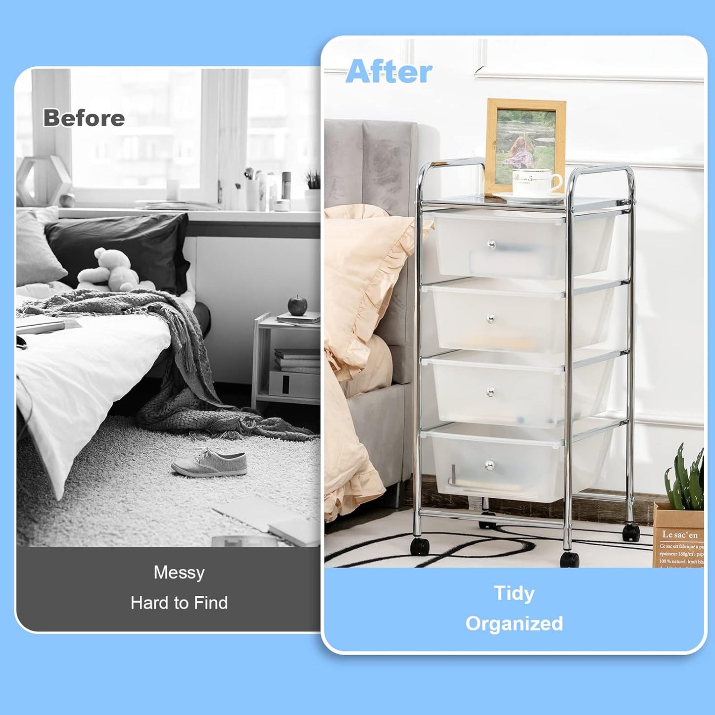 4-Drawer Multipurpose Storage Organizer – Keep Your Space Tidy & Stylish