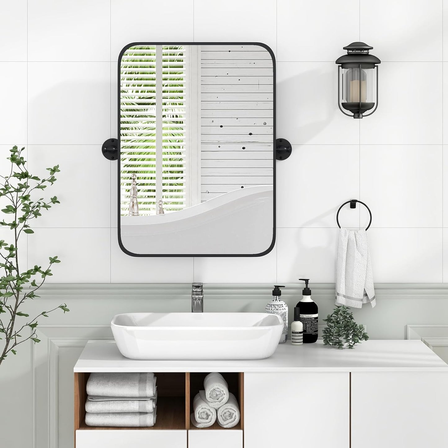 Adjustable Tilting Bathroom Mirror – Elegant Wall-Mounted Vanity Mirror for Modern Spaces