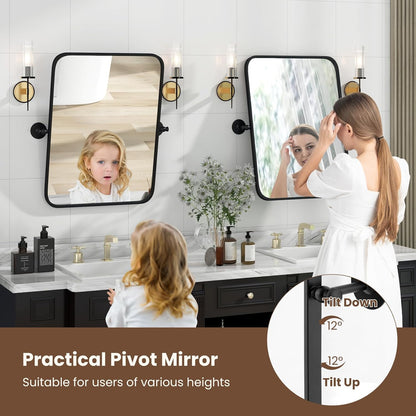 Adjustable Tilting Bathroom Mirror – Elegant Wall-Mounted Vanity Mirror for Modern Spaces