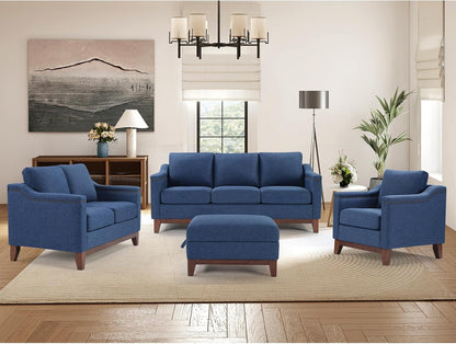 4-Piece Living Room Sofa Set with Storage Ottoman