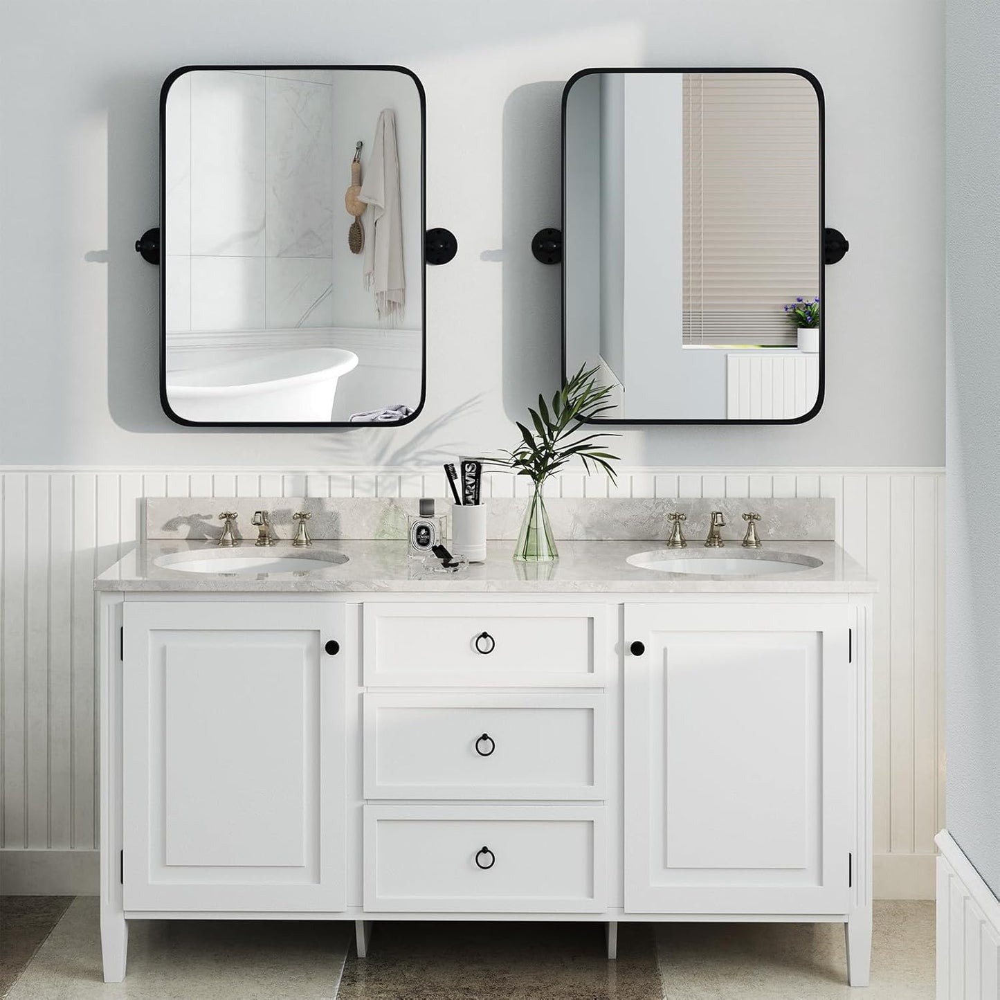 Adjustable Tilting Bathroom Mirror – Elegant Wall-Mounted Vanity Mirror for Modern Spaces