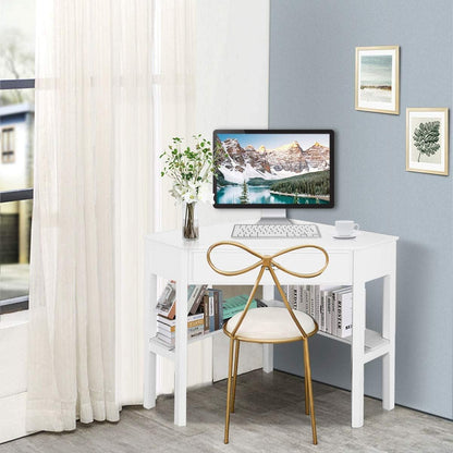 Compact Writing Desk with Storage Shelf – Modern Computer Workstation for Home Office