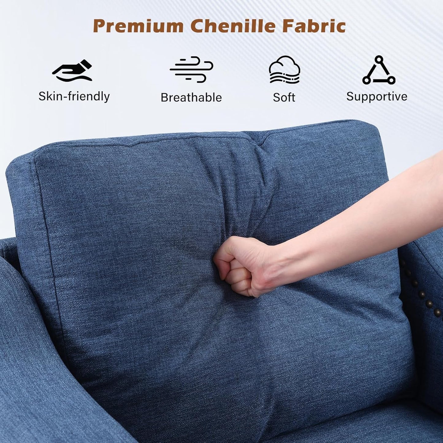 4-Piece Living Room Sofa Set with Storage Ottoman