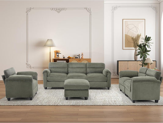 4-Piece Living Room Couch Set – Cozy Corduroy Comfort