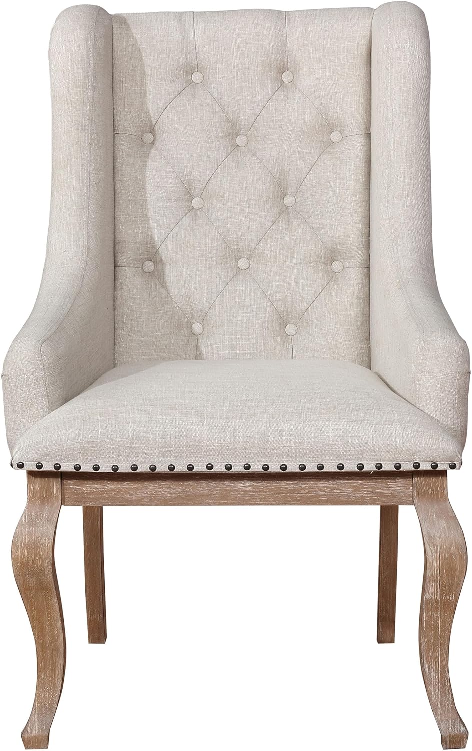 Tufted Accent Chair Set – Upholstered Living Room Chairs with Nailhead Trim