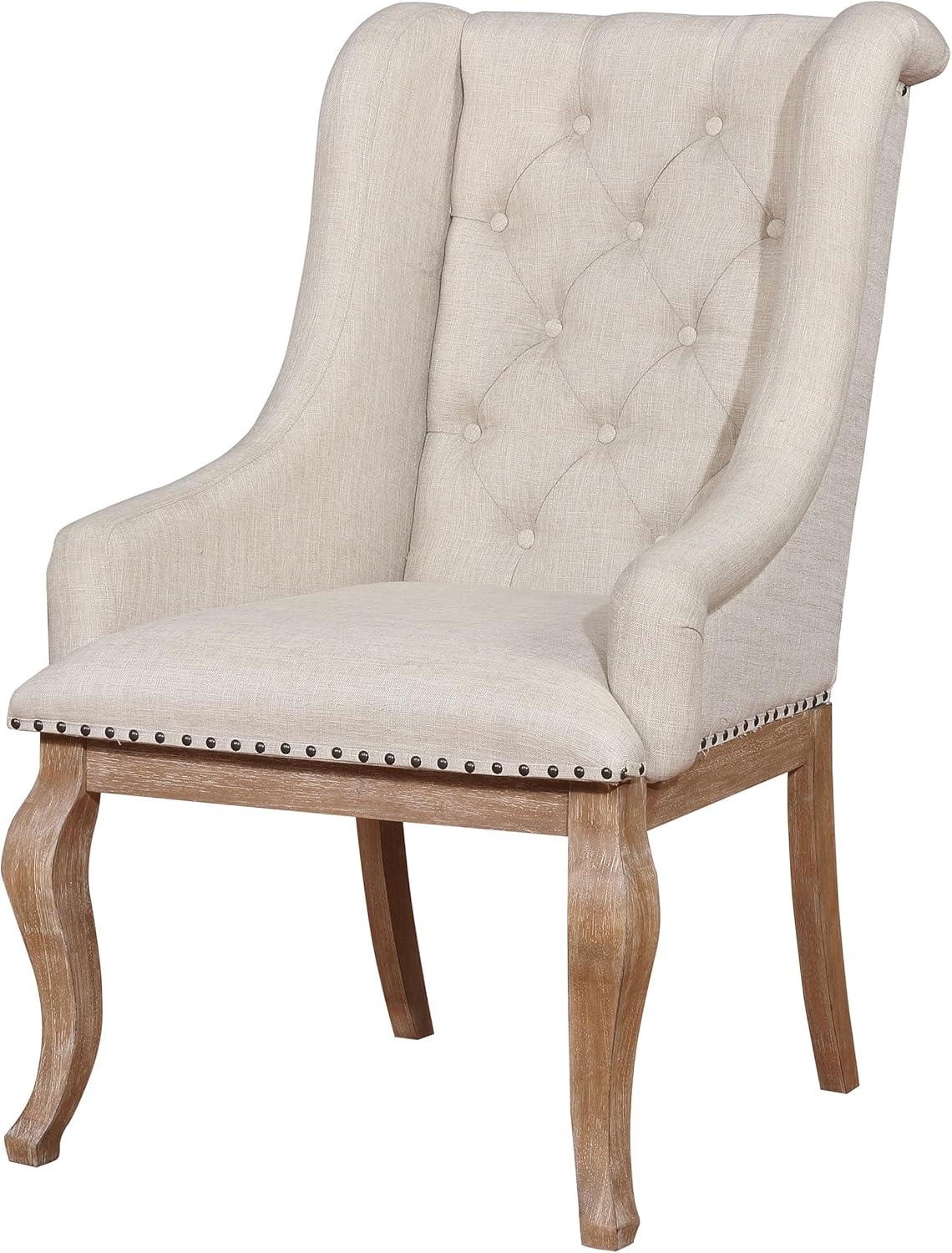 Tufted Accent Chair Set – Upholstered Living Room Chairs with Nailhead Trim