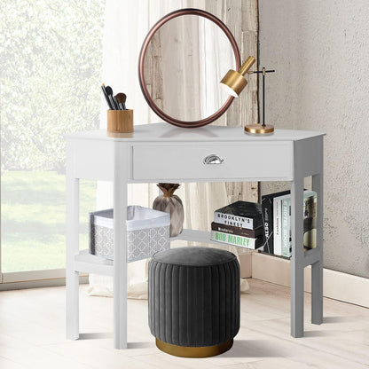 Compact Writing Desk with Storage Shelf – Modern Computer Workstation for Home Office