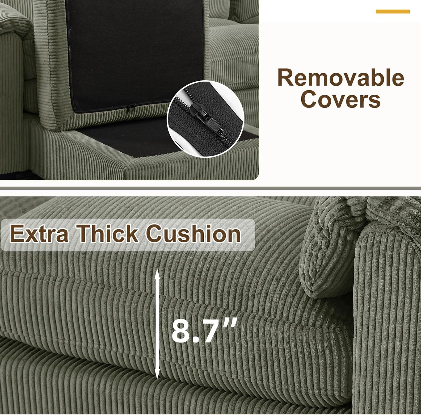 Complete 3-Piece Living Room Sofa Set – Loveseat, 3-Seater Sofa & Ottoman