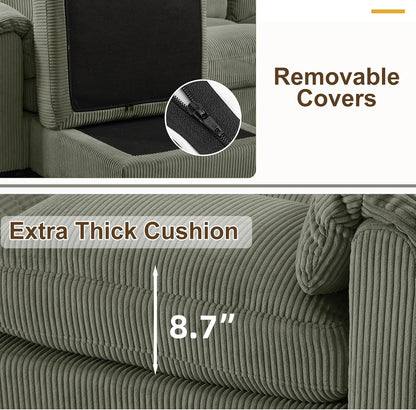 Complete 3-Piece Living Room Sofa Set – Loveseat, 3-Seater Sofa & Ottoman