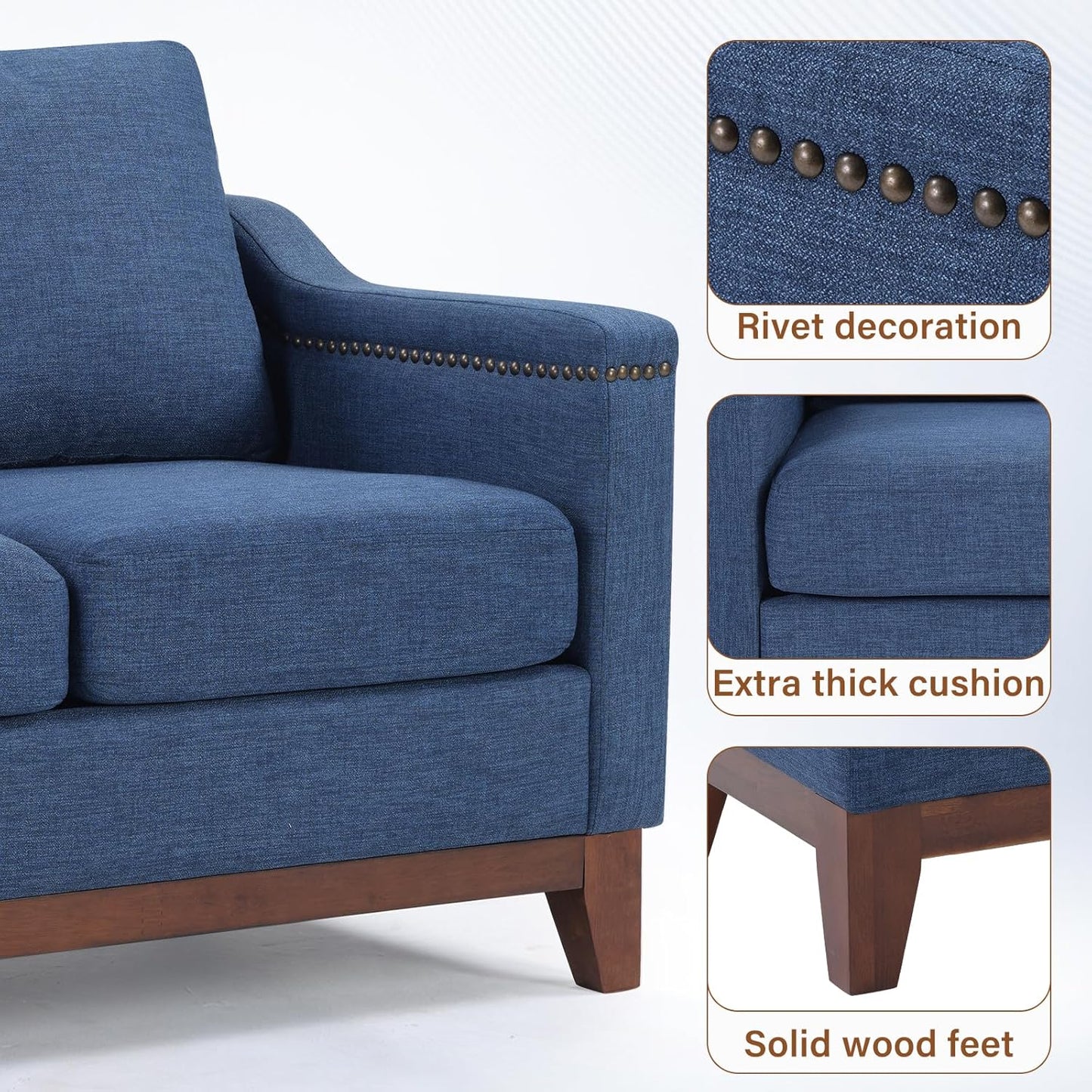 4-Piece Living Room Sofa Set with Storage Ottoman