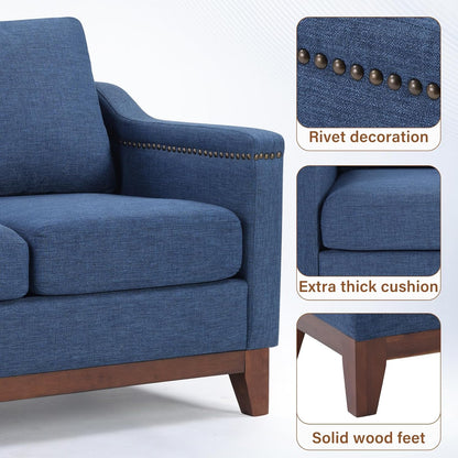 4-Piece Living Room Sofa Set with Storage Ottoman
