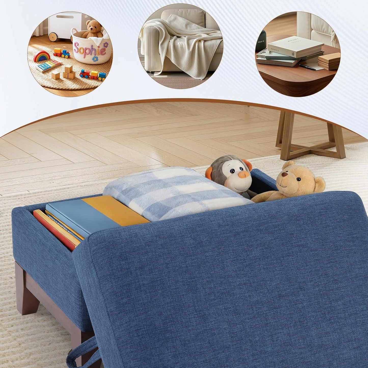 4-Piece Living Room Sofa Set with Storage Ottoman